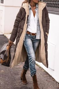 Trenchs de femmes manteaux 2023 hiver surdimensionné longue veste rembourrée en coton chapeau noir cardigan garder au chaud femme décontractée vêtements à la mode dames