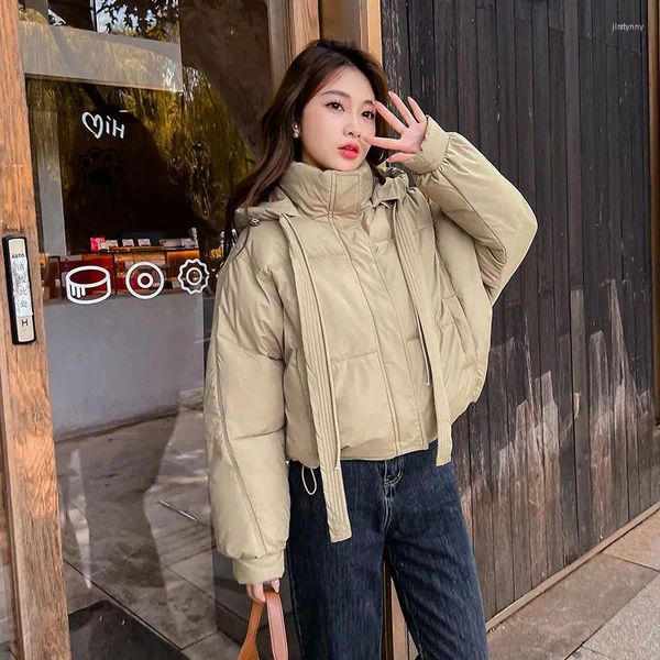 Trench Coats pour femmes 2023 Hiver Short Down Cotton Veste Coton Niche Niche Design haut de gamme Pain épaissi par parka