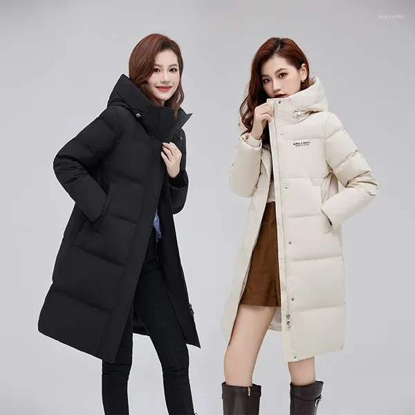 Trenchs de femmes manteaux 2023 hiver sustans vers le bas coton parka avec capuche et fermeture éclair mode américaine long manteau épais en gros