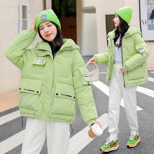 Trenchs de femmes manteaux 2023 hiver épaissi pain vêtements mode chaud à capuche coton vêtements femme coréenne lâche section courte vers le bas