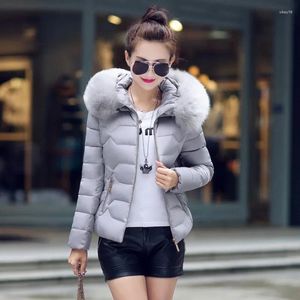 Gabardinas para mujer 2024 Otoño Invierno Chaqueta con cuello de piel de mapache artificial Ropa para mujer Parkas de alta calidad Outwear Mujer