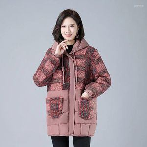 Abrigos de trinchera para mujer 2024 m-ropa de mujer invierno largo suelto con capucha abrigo de algodón engrosamiento chaqueta femenina outwear cálido parkas manteau femme