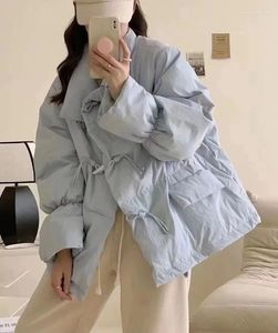 Women's Trench Coats 2024 Winter Down Cotton Suit Short Korean Loose Button Coat Bread