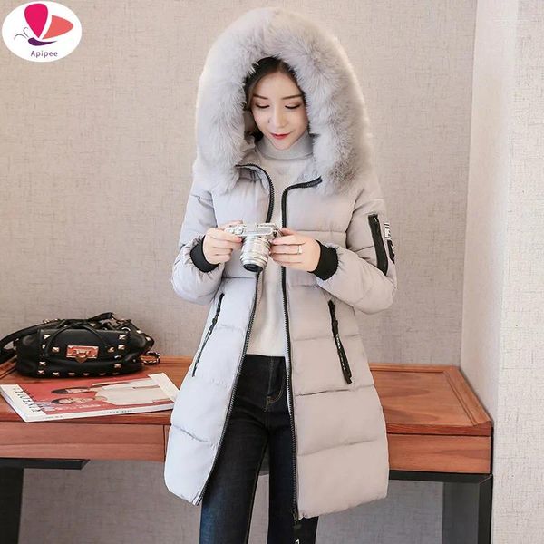 Trench-Coats pour femmes 2024 Veste d'hiver Femmes Colliers de raton laveur artificiels Femme parka feme