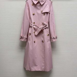 Trench-Coats pour femmes 23Fashion coton rose étendu de vent de vent