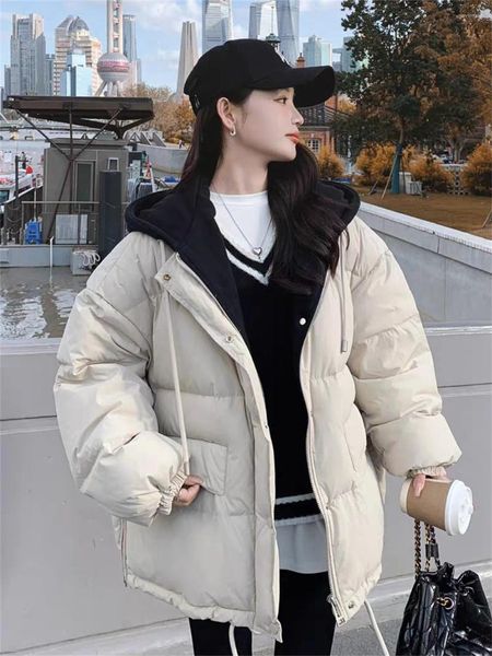 Trenchs de femmes Manteaux American Retro College Style Petit homme Pain Down Coton Veste Vêtements d'hiver Fried Street