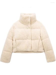 Trenchs de femmes automne et hiver 2023 dames à la mode charme confortable chaud polaire coton veste vintage manteau à glissière