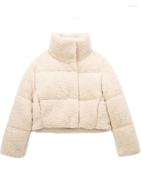 Trenchs de femmes automne et hiver 2023 dames à la mode charme confortable chaud polaire coton veste vintage manteau à glissière