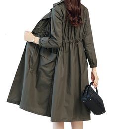 Trenchs de femmes automne manteau mode mince coupe-vent en vrac longue femme Vintage vêtements d'extérieur décontractés 3XL P612 230331