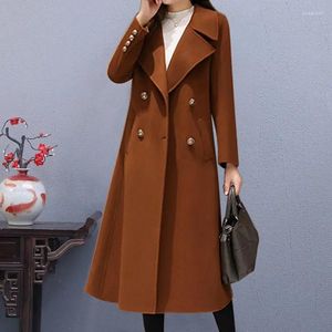 Trench-Coats pour femmes automne féminine 2024 Fashion Cashmere Coat Femmes coréennes lointain Version de la longueur polyvalente
