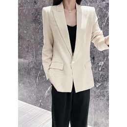 Caítas de zanjas para mujeres Autumn/Winter Jacquard Suit Coat con tela jacquard de ácido acético para la parte superior del cuerpo cómodo, traje versátil suelto