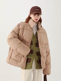 Damesgeuljassen herfst winter dames down jas stand kraag katoengevuld met lange mouwen warme parka's voor vrouwen Koreaans dik