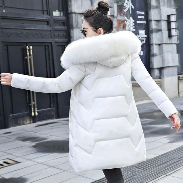 Gabardinas de zanjas para mujeres grandes pelaje 2024 chaqueta blanca de moda europea