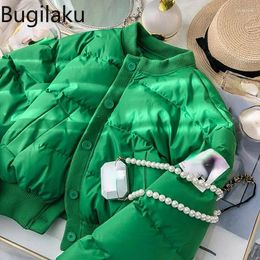 Trenchs de femmes Manteaux Bugilaku Arrivée d'hiver Simple Parkas Femmes Solide Couleur Lâche All-Match Vestes High Street Fashion Style coréen