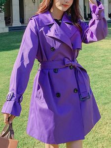 Trench femme BZVW manteau mi-long 2023 printemps automne mode Niche Designer violet coupe-vent veste femme 25X2291