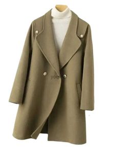 Les trenchs de femmes Caixingle 2024 Fashion Trendy Womens Coat Printemps Automne et hiver Mid-Longing Woard Overcoat Loose Casual Korean Style TOPL2403