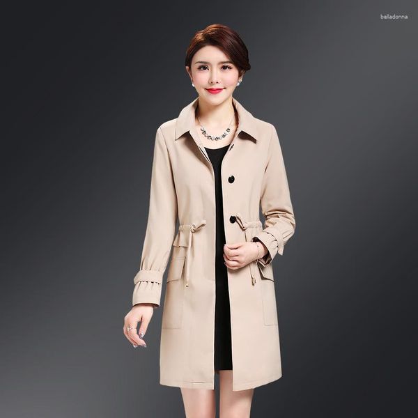 Trench femme Casaco Feminino manteau pour femme grande taille coupe-vent Style coréen longue arrivée 2023 Abrigo Mujer KJ143