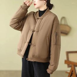 Trenchs de femmes manteaux de style chinois veste d'hiver épaissie mode décontractée courte légère en coton manteau mujer chaqueta z4016