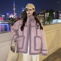 Damen-Trenchcoats, Kleidung, Han-Edition – Winter-lose Frau mit dickem Fell, ein mit Lammwolle und Baumwolle gefütterter Jackenmantel