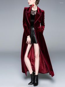 Femmes Trench Coats Manteau Pour Femmes 2023 Automne/Hiver Long Dans Le Style Britannique Élégant Tempérament