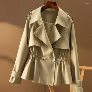 Trench-coat pour femme Manteau pour femme 2024 Printemps Automne Mode Coréenne Noir Vêtements Veste Oversize Casual Solide Pardessus