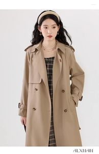 Trench-coat pour femme, manteau mi-long, style coréen, au-dessus du genou, automne 2023