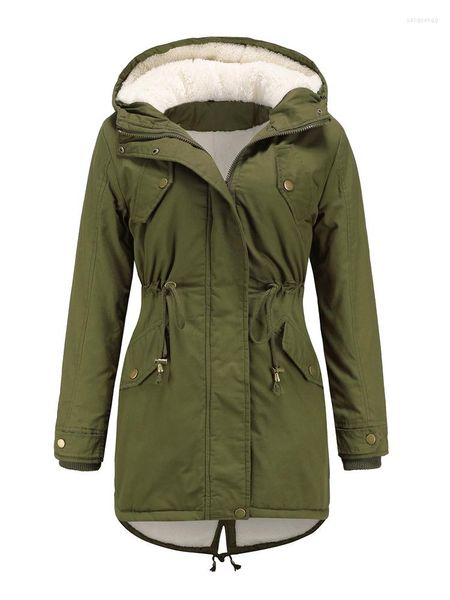 Trench femme hiver froid grande fourrure vers le bas à capuche neige Parka coton rembourré surdimensionné 4XL mi épaissir polaire doublé manteau veste