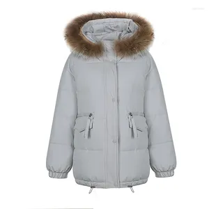Trenchs pour femmes coton rembourré épaissir polaire doublé longue Parka manteau d'hiver fourrure à capuche veste avec col amovible vêtements d'extérieur