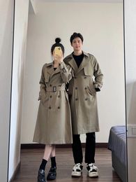 Dames trenchcoats paren bijpassende outfits mannen en vrouwen met dezelfde jas Koreaans lang ontwerp Senior Sense