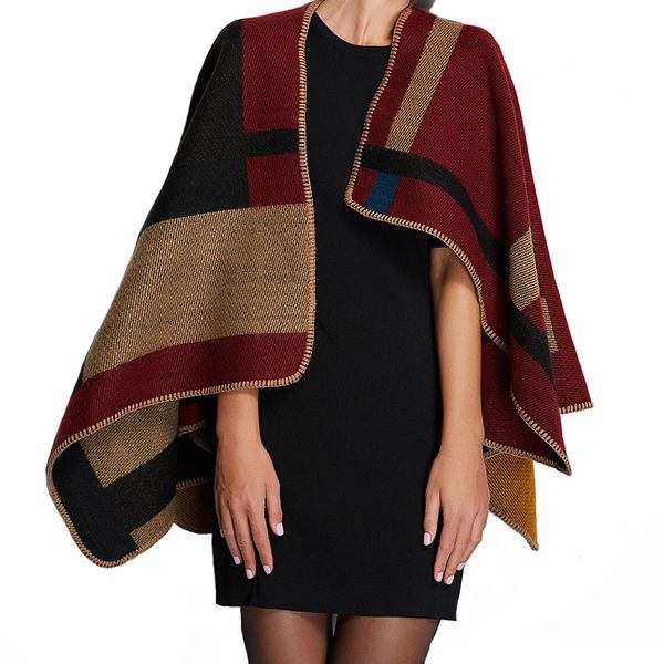 Les trenchs pour femmes personnalisent votre broderie initiale sur les femmes foulard poncho monogramme britannique à plaid cale hivernale cape hiver 230812