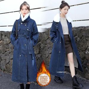 Trench-coats pour femmes Veste en jean Parkas d'hiver Manteau matelassé mi-long 2024 Cowboy Coton Vêtements D Dames Coupe-vent