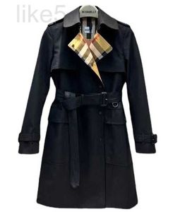 Trenchs pour femmes Designer 2023 nouvelles pièces coupées à carreaux dans le comptoir, tempérament à simple boutonnage de style anglais, trench-coat polyvalent pour les femmes BPVB