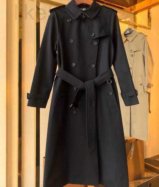 Trenchs de femmes Designer 2023 Printemps Nouveau coupe-vent à double boutonnage Début lâche et à la mode Style plissé à lacets Drop Feel Manteau U7GL