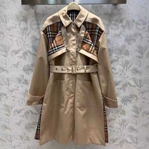 Dames trenchcoats Designer herfst kaki halflange trenchcoat voor dames 2023 nieuwe jas in Britse Koreaanse stijl met een gevoel van luxe QSXD