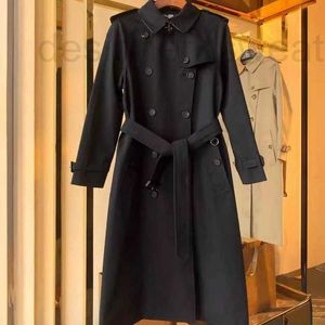 Dames Trench Coats Designer Classic high-end Britse stijl afslank en geruite voering, dubbele borsten Mid Lengte Dames Windscheper Waterloo Vet