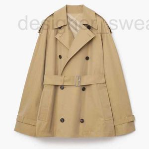 Dames Trench Coats Designer Hoogwaardige Wind Breakher Womens Spring en Autumn 24 Koreaanse editie Populaire Engelse stijl Kleine korte jas S010