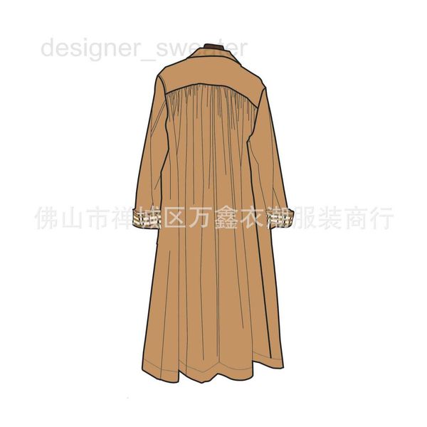 Trenchs pour femmes Designer Jeon Chih Hyun's Classic Plissé Coupe Légère Gabardian Lâche et Léger Coupe-Vent Manteau 1EQ8