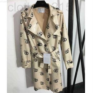 Dames Trench Coats Designer Nieuwste Design Women Leather Trench Coat Dress Printing Jeyd