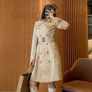 Dames Trench Coats Designer Rainproof Cotton Gabadian Material Raster Inner Lining Classic Women's Mid Length Wind Breaker i62i