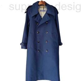 Dames Trench Coats Designer Royal Sister's Temperament Commute Belt Decoration Windscheper 2024 Spring Nieuwe vaste kleur los