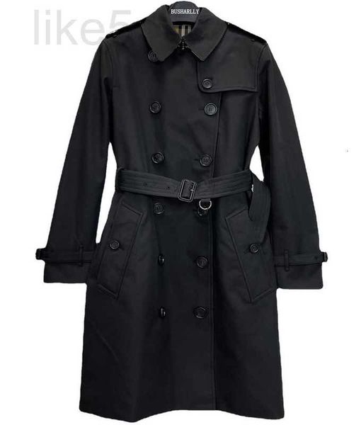 Trenchs pour femmes Boutique de créateurs Boutique Mi-longueur Double boutonnage Coupe-vent Manteau Populaire Slim Fit Style 6HQN