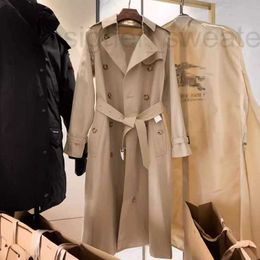Dames Trench Coats Designer -versie van Double Breasted Waterloo Trench Coat For Women High Version Losse Fitting Jeon Chih Hyun Matching Jacket C7by
