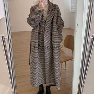 Trench Coats Trench Coats CHERNEUR CHEAUX POUR LES FEMMES EN AUTOMNE ET HIVER NOUVELLE LONGUEUR MÉDEMENT, MOTEUR MOTEUR PLAID BOIGE MOTEUR DE LOCE POUR FEMMES