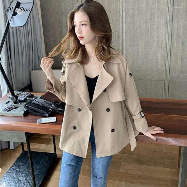 Trenchs Femmes DIMI Loisirs Outwear Mode Femme Design Basic All-Match Femmes Ceinture Printemps Classique Manches Longues Élégant Style Angleterre