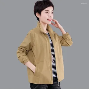 Trenchs de femmes manteaux coupe-vent à double pont printemps et automne veste décontractée mi-âge femme polyvalente col court haut court femme veste