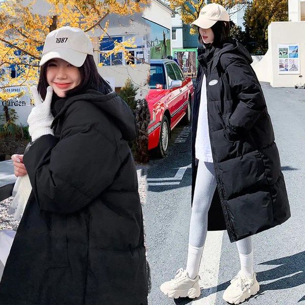 Trenchs de femmes manteaux en coton veste 2023 pain hiver mi-longueur genou ins style hong kong