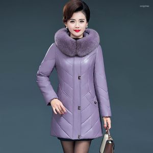 Trench femme manteaux bas coton-rembourré veste femmes pardessus longue haute qualité mère en peau de mouton mince épais Parka 2023 hiver manteau à capuche