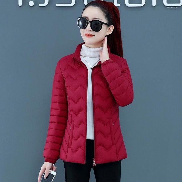 Trench-coat pour femme, veste rembourrée, légère, coréenne, Slim, coton, parka courte et chaude