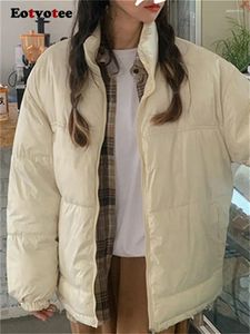 Trenchs de femmes Manteaux Eotvotee Coréen Puffer Jacket Femmes Automne Hiver 2023 Mode Collier imperméable à l'eau Zipper Up Casual Parkas chauds