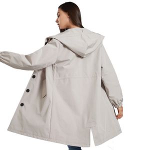 Trench femme Fahsyee imperméable femme veste de pluie imperméable à capuche coupe-vent extérieur Long actif 230808